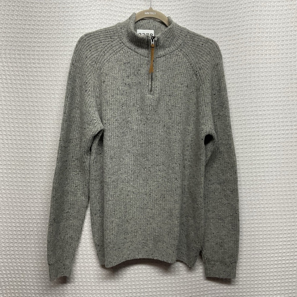 Flint and Tinder Lambswool b Quarter Zip Pullover Gray Men's M Huckberry Oarsman